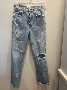 Citizens Of Humanity Light Blue Straight Leg Ripped Jeans